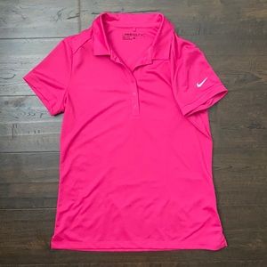 Medium, hot pink Nike golf shirt